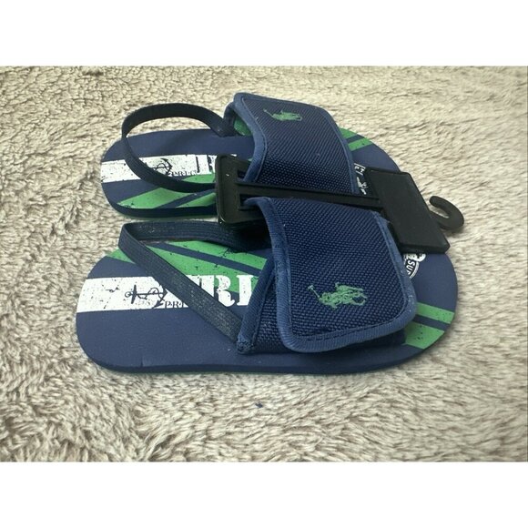 Polo Ralph Lauren Kids Shoes 9 Slide w/ Strap Slip On Sandals Blue - Picture 5 of 16